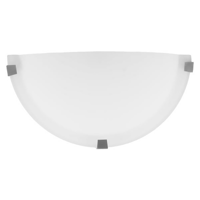 1-Light 3-Tab Chrome White Glass Sconce