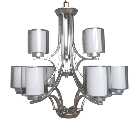 9 light chandelier brushed nickel