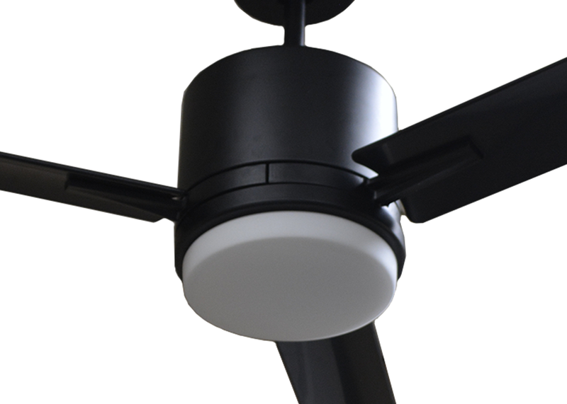 52 inch modern black ceiling fan with lights and wall control