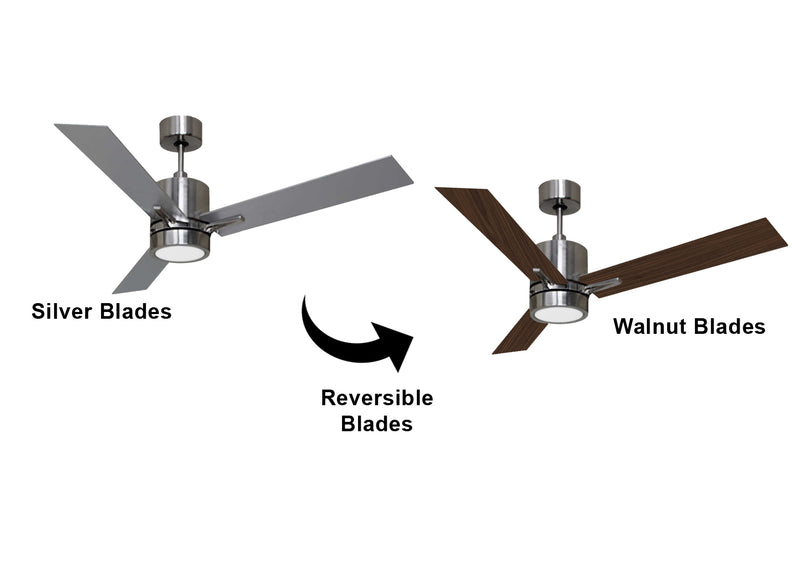 52 inch contemporary nickel ceiling fan with lights 3 blade