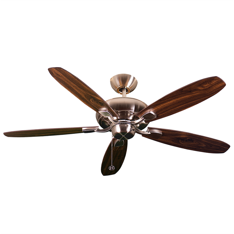 52" 5-Blade Classical Nickel Ceiling Fan With Reversible Blades