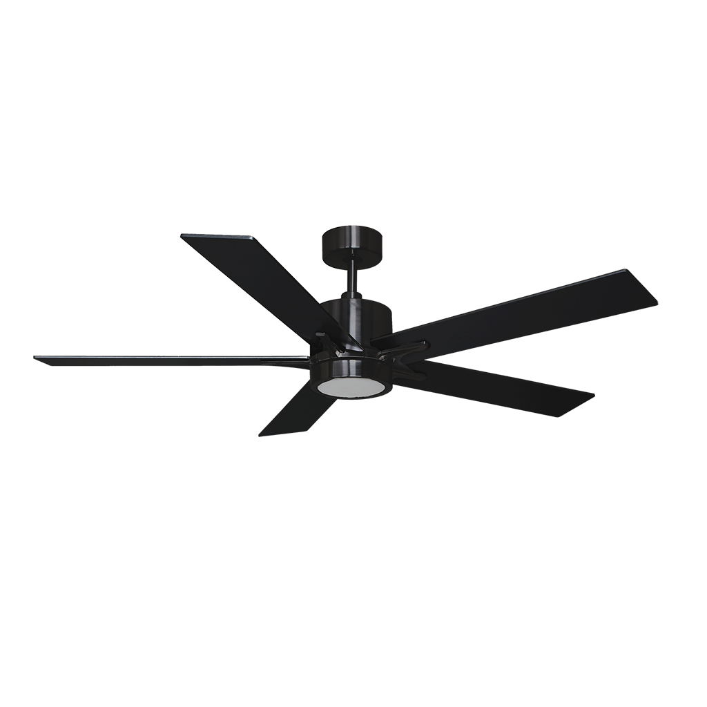 52 inch modern black ceiling fan with lights