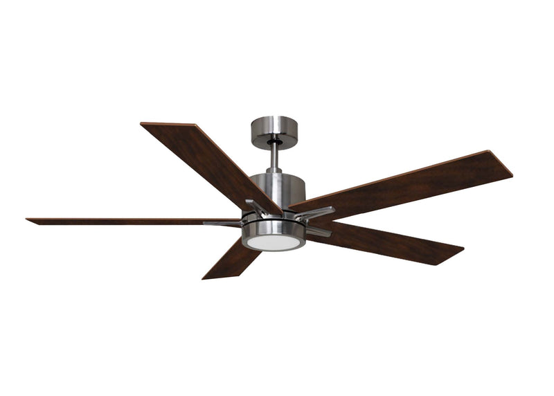 5 blade 52" Nickel Celing Fan With Lights and Wall Control