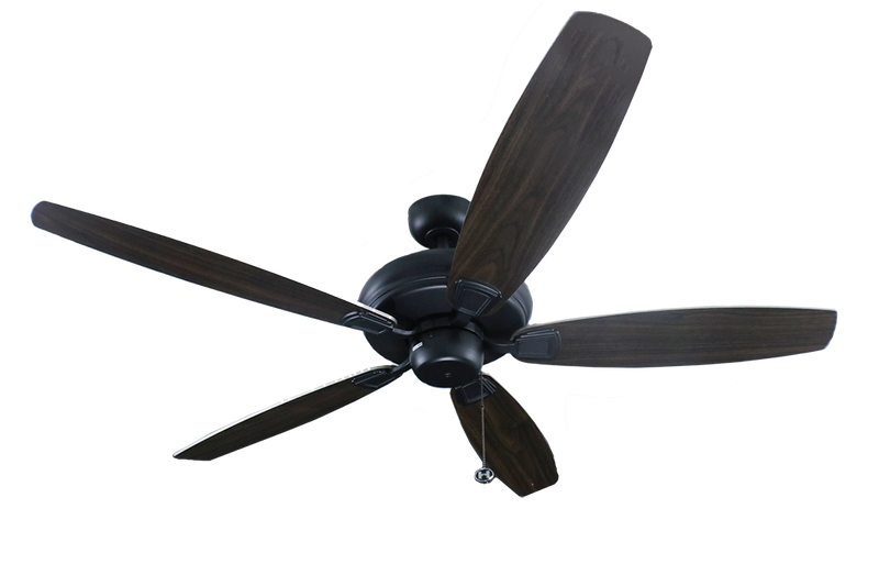 5-Blade 56" Black Ceiling Fan without Lights