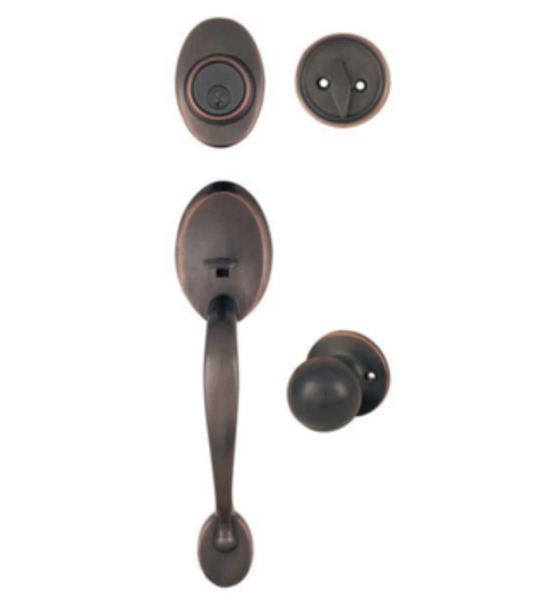 Rubbed Bronze Handle Set