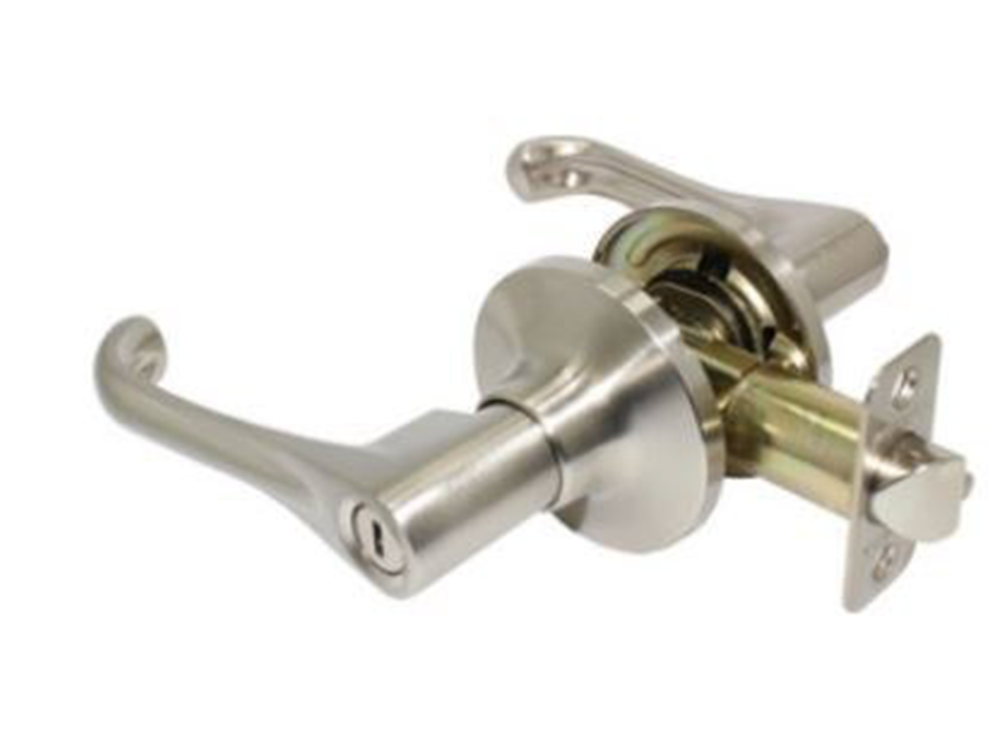 Nickel entry door lever 