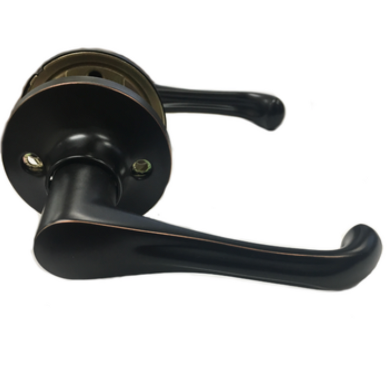 Door lever passage rubbed bronze