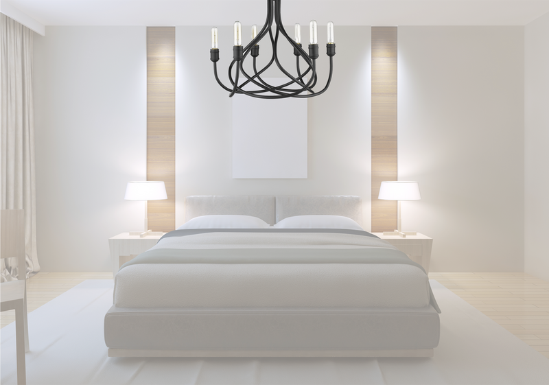6-Light Contemporary Matte Black Bedroom Chandeliers bedroom