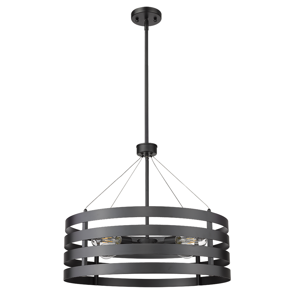 4 light drum chandelier black