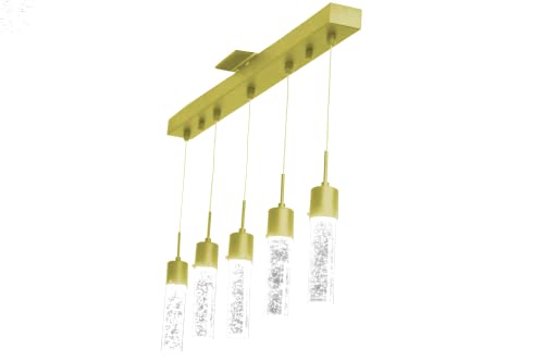 Vivio Lighting Soffi Linear 5 Integrated LED Matte Gold Pendant Light