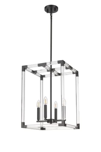 Neva 4-Light Matte Black Pendant Light E12 Acrylic