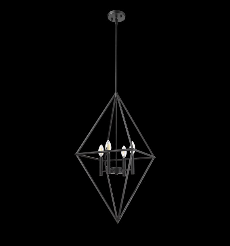 Modern black geometric pendant light