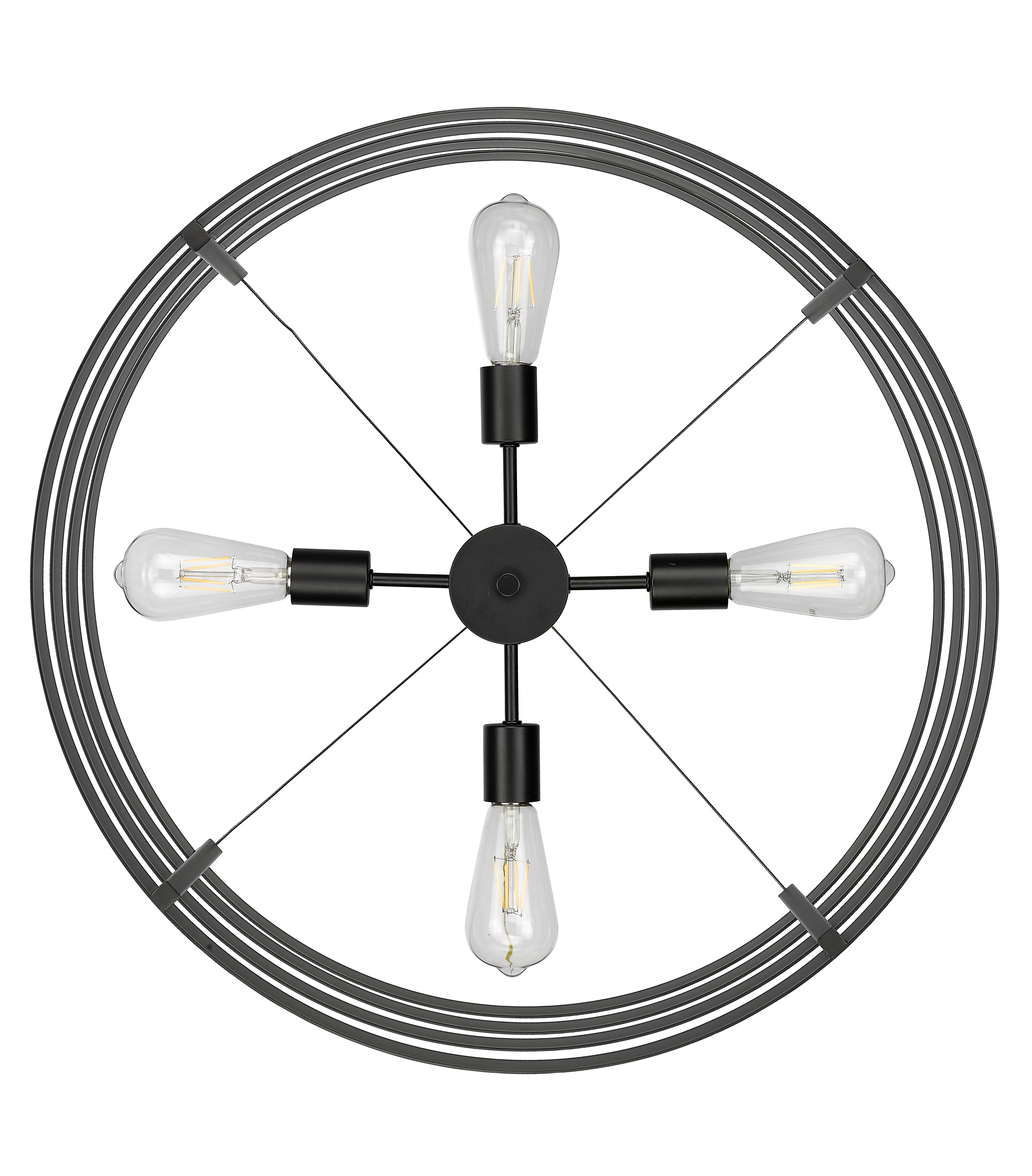 4 light drum chandelier black