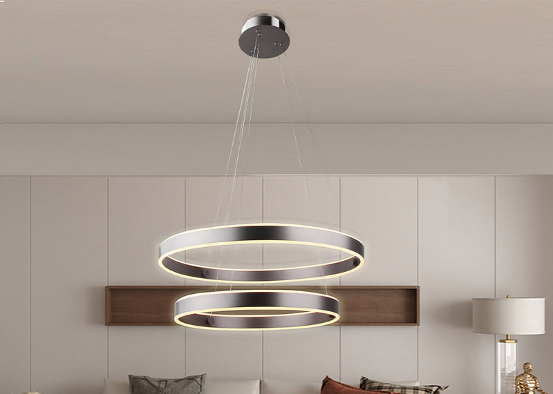Modern led ring pendant light brown hanging