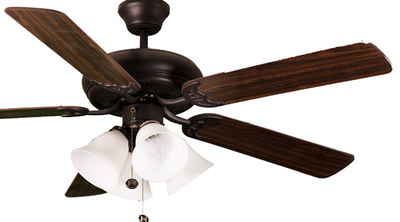 52 inch ceiling fan rubbed bronze 5 blade with 4 light