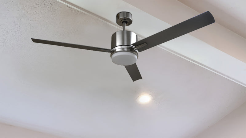 52 inch modern nickel ceiling fan with lights and wall control