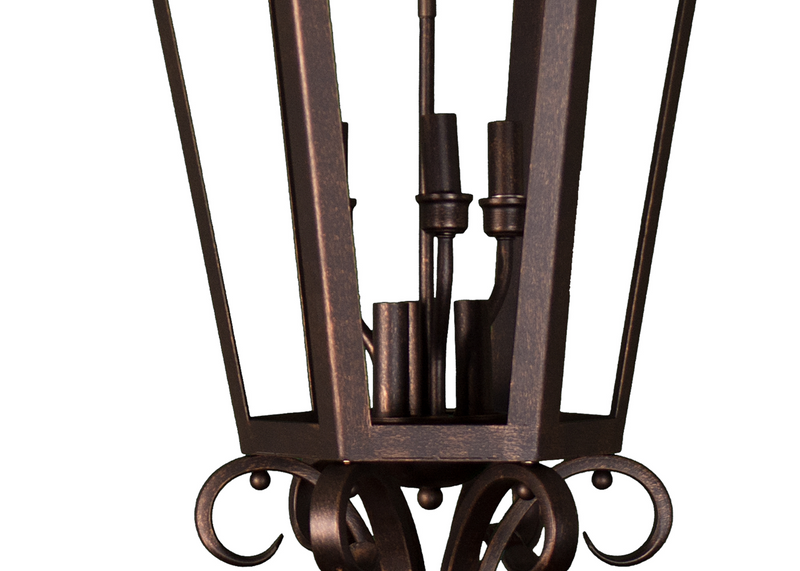 6 light rubbed bronze entryway light 