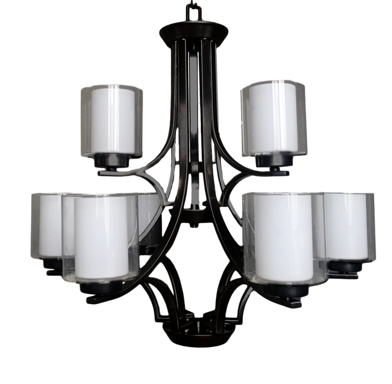 9 light chandelier matte black